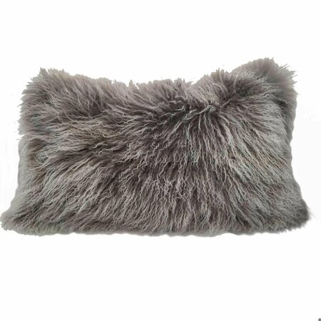 HOMEROOTS Grey Snowtop Tibetan Lamb Pillow 334353